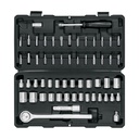 JUDA-60P | Juego de 60 herramientas 1/4' y 3/8' para mecánico, Pretul