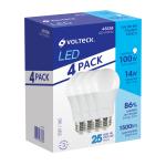 LED-100FX4 | Pack de 4 lámparas LED A19 14 W (equiv. 100 W), luz de día