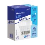LED-40FX4 | Pack de 4 lámparas LED A19 6 W (equiv. 40 W), luz de día