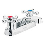 M-048E | Mezcladora 4' para lavabo, nariz larga, manerales cruceta