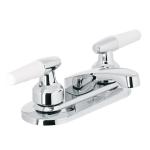 M-048I | Mezcladora 4' para lavabo, nariz larga, manerales cono