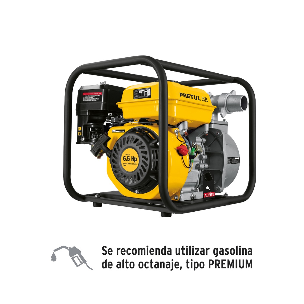 MOTB-2P | Motobomba autocebante 2' x 2' a gasolina 6-1/2 HP, Pretul