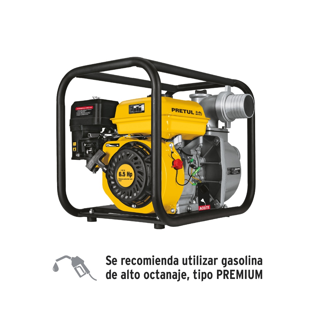 MOTB-3P | Motobomba autocebante 3' x 3' a gasolina 6-1/2 HP, Pretul