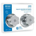 MR-100B | Juego de 2 manerales metálicos para regadera, en blíster