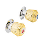 MR-200A | Juego de 2 manerales acrílico ámbar para regadera, Basic