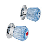 MR-200Z | Juego de 2 manerales acrílico azul para regadera, Basic