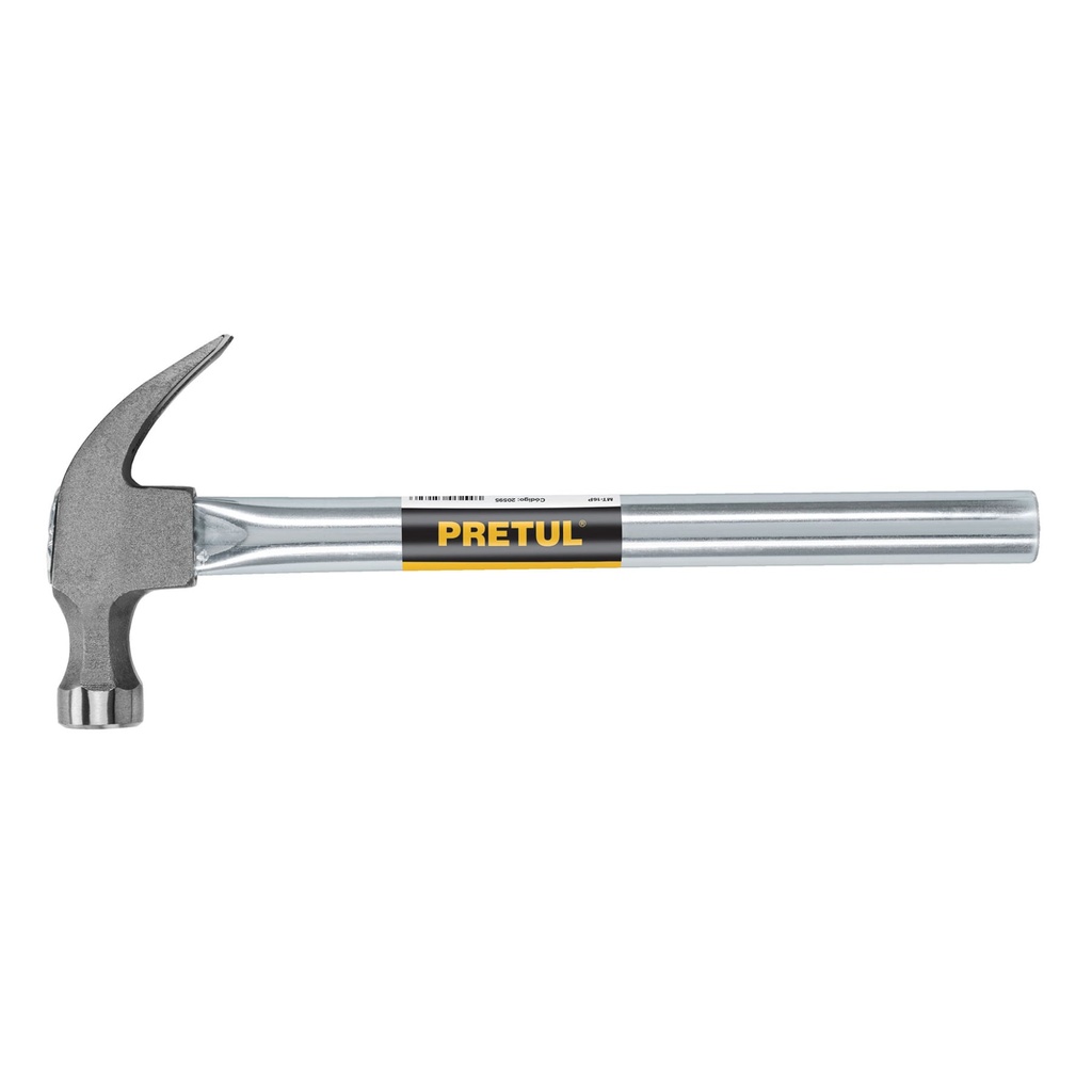 MT-16P | Martillo uña curva 16 oz, mango tubular, Pretul