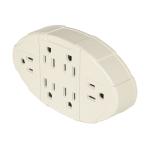 MUL-610 | Multicontacto aterrizado ovalado, 6 entradas, Volteck