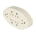 MUL-610 | Multicontacto aterrizado ovalado, 6 entradas, Volteck