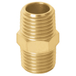 NIPLE | Niple macho-macho de latón, cuerda 1/4' NPT, Truper