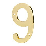 NUCH-9 | Número 9 de latón sólido 4', Hermex