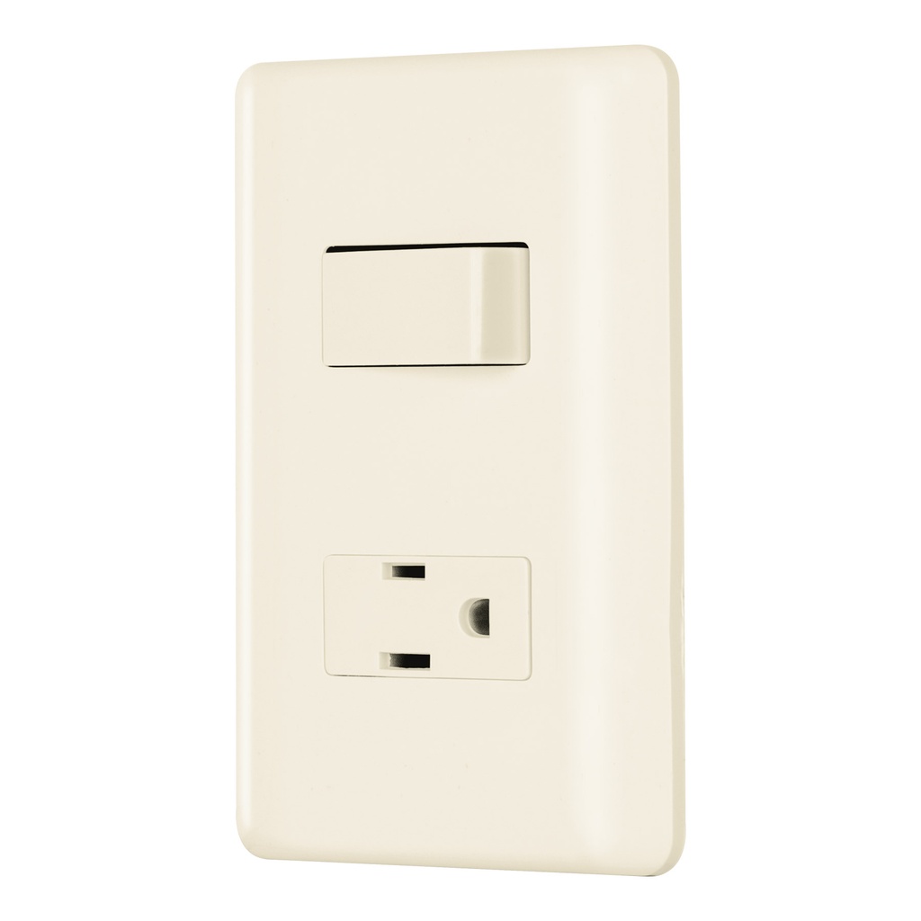 PA-APCO-BI | Placa armada interruptor y contacto, marfil, Volteck