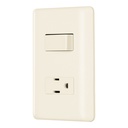 PA-APCO-BI | Placa armada interruptor y contacto, marfil, Volteck