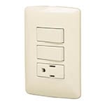 PA-APCO-I2 | Placa armada contacto 2 interruptores,marfil, línea Italiana