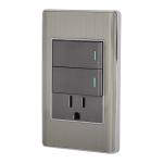 PA-APCO-L2A | Placa armada acero 2 interruptores y contacto 1 mód,Lisboa