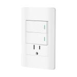 PA-APCO-L2B | Placa armada blanca 2 interruptores y contacto 1 mód,Lisboa