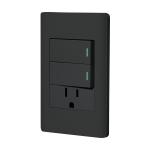 PA-APCO-L2N | Placa armada negra 2 interruptores y contacto 1 mód,Lisboa