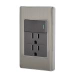 PA-APCO-L3A | Placa armada acero interruptor y 2 contactos 1 mód, Lisboa