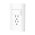 PA-APCO-L3B | Placa armada blanca interruptor y 2 contactos 1 mód, Lisboa