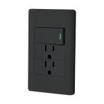 PA-APCO-L3N | Placa armada negra interruptor y 2 contactos 1 mód, Lisboa