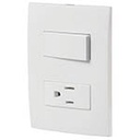 PA-APCO-OB | Placa armada contacto e interruptor, línea Oslo, blanco