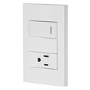 PA-APCO1-EB | Placa armada 1 interruptor,1 contacto,1mod, Española, blanco
