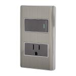 PA-APCO1-LA | Placa armada acero interruptor y contacto 1 módulo, Lisboa