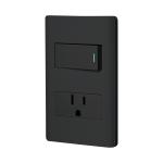 PA-APCO1-LN | Placa armada negra interruptor y contacto 1 módulo, Lisboa