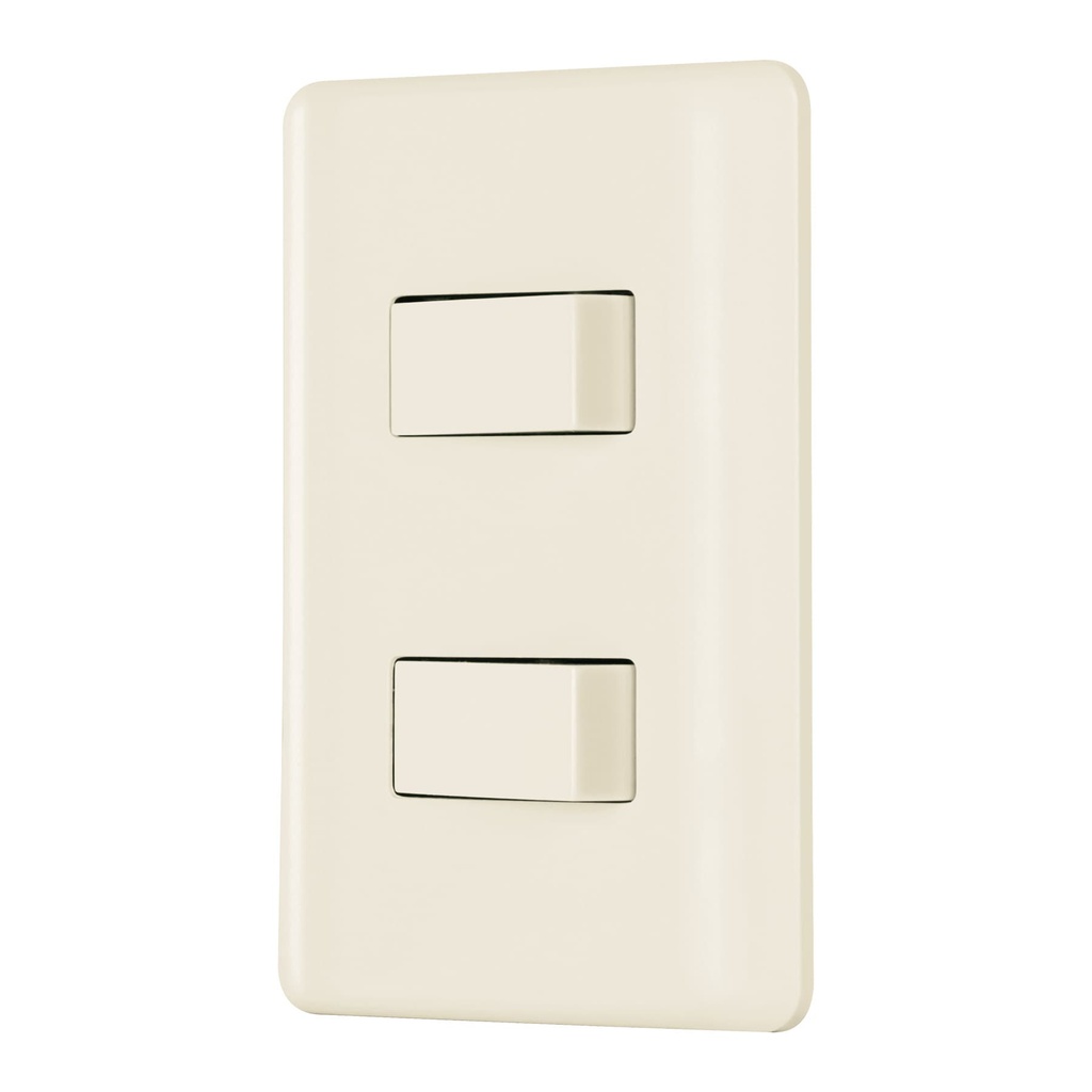 PA-APDO-BI | Placa armada, 2 interruptores, marfil, Volteck