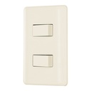 PA-APDO-BI | Placa armada, 2 interruptores, marfil, Volteck