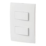 PA-APDO-OB | Placa armada 2 interruptores sencillos, línea Oslo, blanco