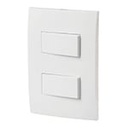 PA-APDO-OB | Placa armada 2 interruptores sencillos, línea Oslo, blanco