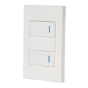 PA-APDO1-EB | Placa armada 2 interruptores, 1 módulo, Española, blanco