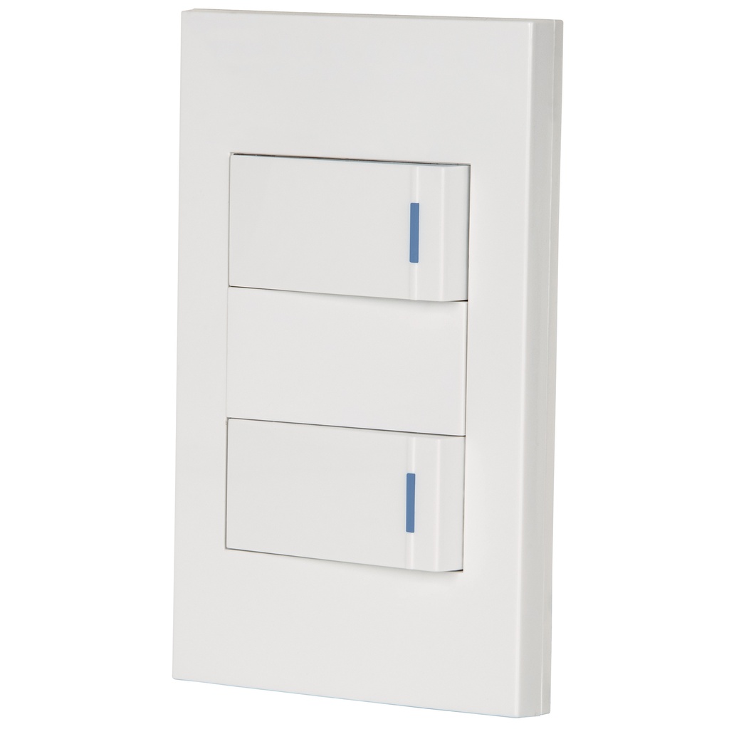 PA-APDO1-EEB | Placa armada 2 interruptores 1de 3vías,1 mod,Española,blanco