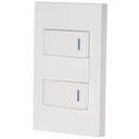 PA-APDO1-EEB | Placa armada 2 interruptores 1de 3vías,1 mod,Española,blanco