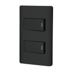 PA-APDO1-ELN | Placa armada negra 1 interruptor y 1 de 3 vías 1 mód,Lisboa