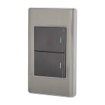 PA-APDO15-ELA | Placa armada acero 1 interruptor y 1 de 3vías 1.5mód,Lisboa