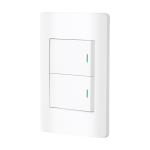 PA-APDO15-ELB | Placa armada blanca 1 interruptor y 1 de 3vías 1.5mód, Lisbo