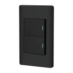 PA-APDO15-LN | Placa armada negra 2 interruptores 1.5 módulos, Lisboa