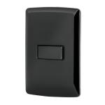 PA-APSE-IN | Placa armada 1 interruptor sencillo, negro, línea Italiana