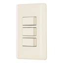 PA-APTR-BI | Placa armada 3 interruptores, marfil, Volteck