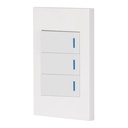 PA-APTR-EEB | Placa armada 3 interruptores 1de 3vías,1 mod,Española,blanco