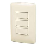 PA-APTR-EI | Placa armada 2 interruptores 1escalera,marfil,línea Italiana