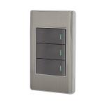 PA-APTR-LA | Placa armada acero inox 3 interruptores 1 módulo, Lisboa