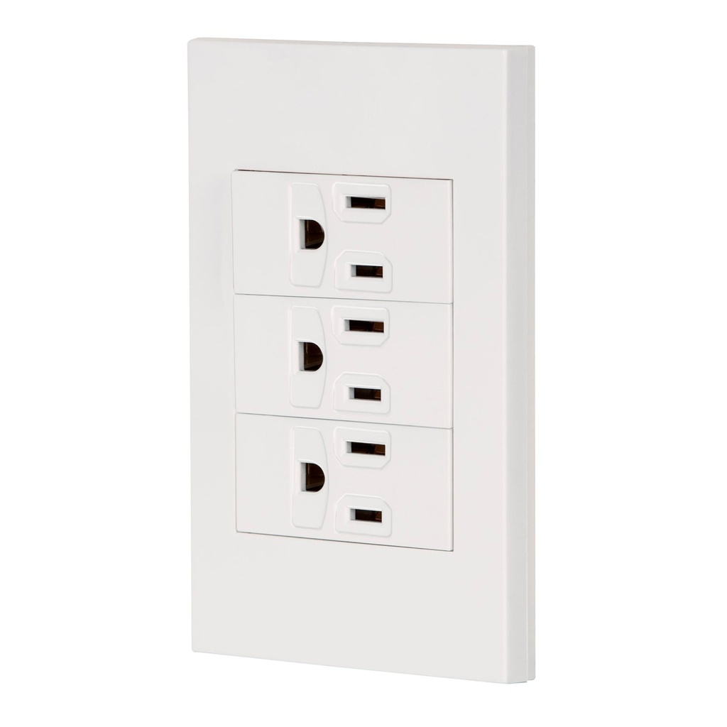 PA-COTR-EB | Placa armada 3 contactos, 1 módulo, Española, blanco