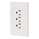 PA-COTR-EB | Placa armada 3 contactos, 1 módulo, Española, blanco