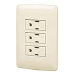 PA-COTR-I | Placa armada 3 contactos aterrizados, marfil, línea Italiana