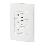 PA-COTR-OB | Placa armada 3 contactos aterrizados, línea Oslo, blanco