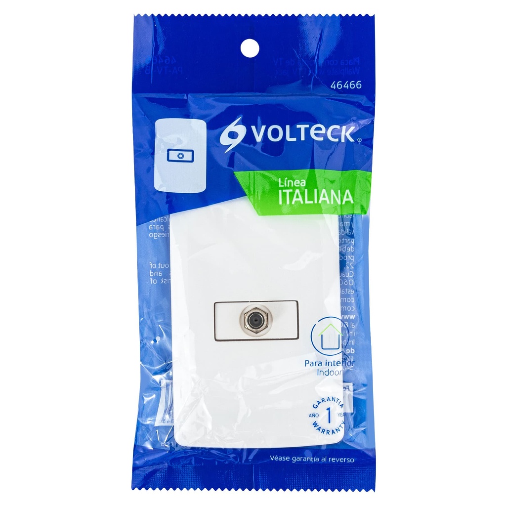 PA-TV-IB | Placa armada con conexión para TV, blanco, línea Italiana