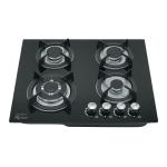 PAE-604GV | Parrilla de gas empotrable 4 quemadores, vidrio, Foset